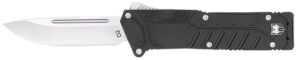 CobraTec Knives BLKSFDNS Special Forces 3.25" OTF Drop Point Plain Satin D2 Steel Blade, 4.75" Black Textured Anodized Aluminum Handle