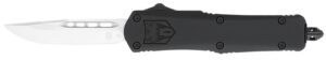 CobraTec Knives SBFS3DNS FS-3 Small 2.75" OTF Drop Point Plain D2 Steel Blade, 4.25" Black Aluminum Alloy Handle