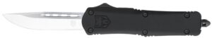 CobraTec Knives MBFS3DNS FS-3 Medium 3" OTF Drop Point Plain D2 Steel Blade, 4.50" Black Aluminum Alloy Handle