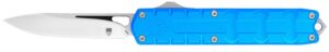 CobraTec Knives CTEBLUM390DNS Enforcer 3.25" OTF Drop Point Plain M390 Steel Blade/Blue Aluminum Handle