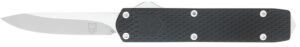 CobraTec Knives MNBLKMGEN2DNS Mini Mamba Gen II 2.25" OTF Plain Stonewashed D2 Steel Blade, 3.38" Black Textured Anodized Aluminum Handle