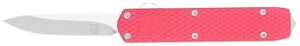 CobraTec Knives MNRDMGEN2DNS Mini Mamba Gen II 2.25" OTF Plain Stonewashed D2 Steel Blade, 3.38" Red Textured Anodized Aluminum Handle, Features Glass