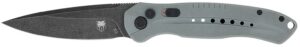 CobraTec Knives GRYDIABLOAUTO Diablo 3.50" Folding Black Stonewashed D2 Steel Blade, 4.75" Gray Textured G10 Scales Handle