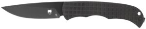 CobraTec Knives CTCLNHRBLK Cyclone Hidden Release 3" Flip Open Plain Black TiCN D2 Steel Blade, 4" Black Aluminum Handle