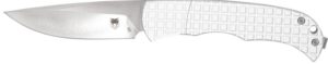 CobraTec Knives CTCLNHRSIL Cyclone Hidden Release 3" OTF Plain Satin D2 Steel Blade, 4" White Aluminum Handle