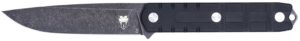 CobraTec Knives CTOWBLKDNS Outdoor Warrior 4.50" Fixed Drop Point Plain Stonewashed D2 Steel Blade, 4.75" Black Textured G10 Scales Handle