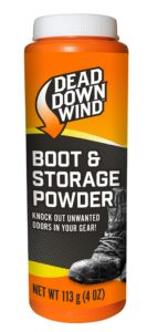 Dead Down Wind 1215N Boot Powder Odor Eliminator Unscented Scent Cornstarch/Talc 4 Oz