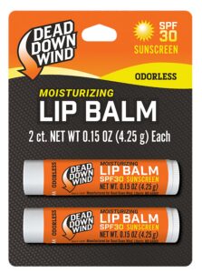 Dead Down Wind 1249BC Lip Balm 0.15 Oz Unscented Broad Spectrum SPF 30 Sunscreen