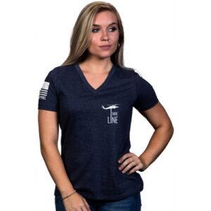 Nine Line Apparel Wmens Vneck America Relaxd Fit Tshirt XL