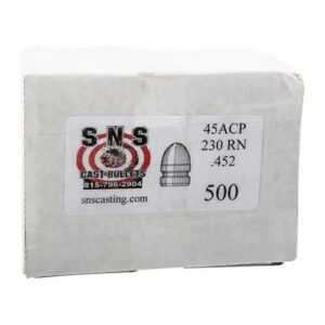Round Nose .45 Caliber Cast Lead Rn Pistol Bullets Round Nose 45 Cal (.452'') 230GR Rn 500/BOX