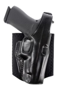 Galco AG298B Ankle Glove Size Fits Ankles Up to 13" Black Leather Hook & Loop Compatible with Glock 29/30/30S Right Hand