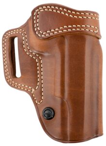 Galco AV212R Avenger OWB Tan Leather Belt Slide Fits 1911 5" with Wo Red Dot Right Hand