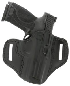 Galco CM224B Combat Master OWB Black Leather Belt Slide Compatible with Ruger Security-9/Glock 17/Glock 22 Gen2-5 Belt 1.75" Wide Right Hand