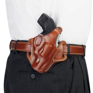 Galco FL114 Fletch OWB Tan Leather Belt Slide Fits S&W K Frame Fits Ruger Security-Six Right Hand