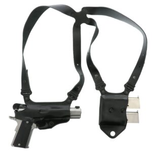Galco MCII212B Miami Classic II Shoulder System Size Fits Chest Up to 56" Black Leather Harness Fits 1911 Fits 3.50" Barrel Right Hand