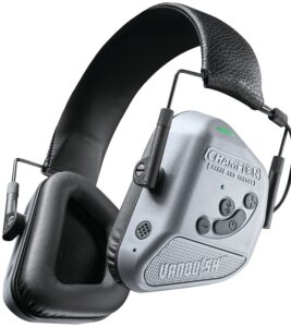 Champion Targets 40982 Vanquish Pro Elite Muff Over the Head Bluetooth Enabled Rechargeable Li-Ion Battery Black/Gray