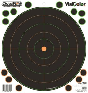 Champion Targets 46136 VisiColor Self-Adhesive Paper Black/White 8" Bullseye 5 Pack