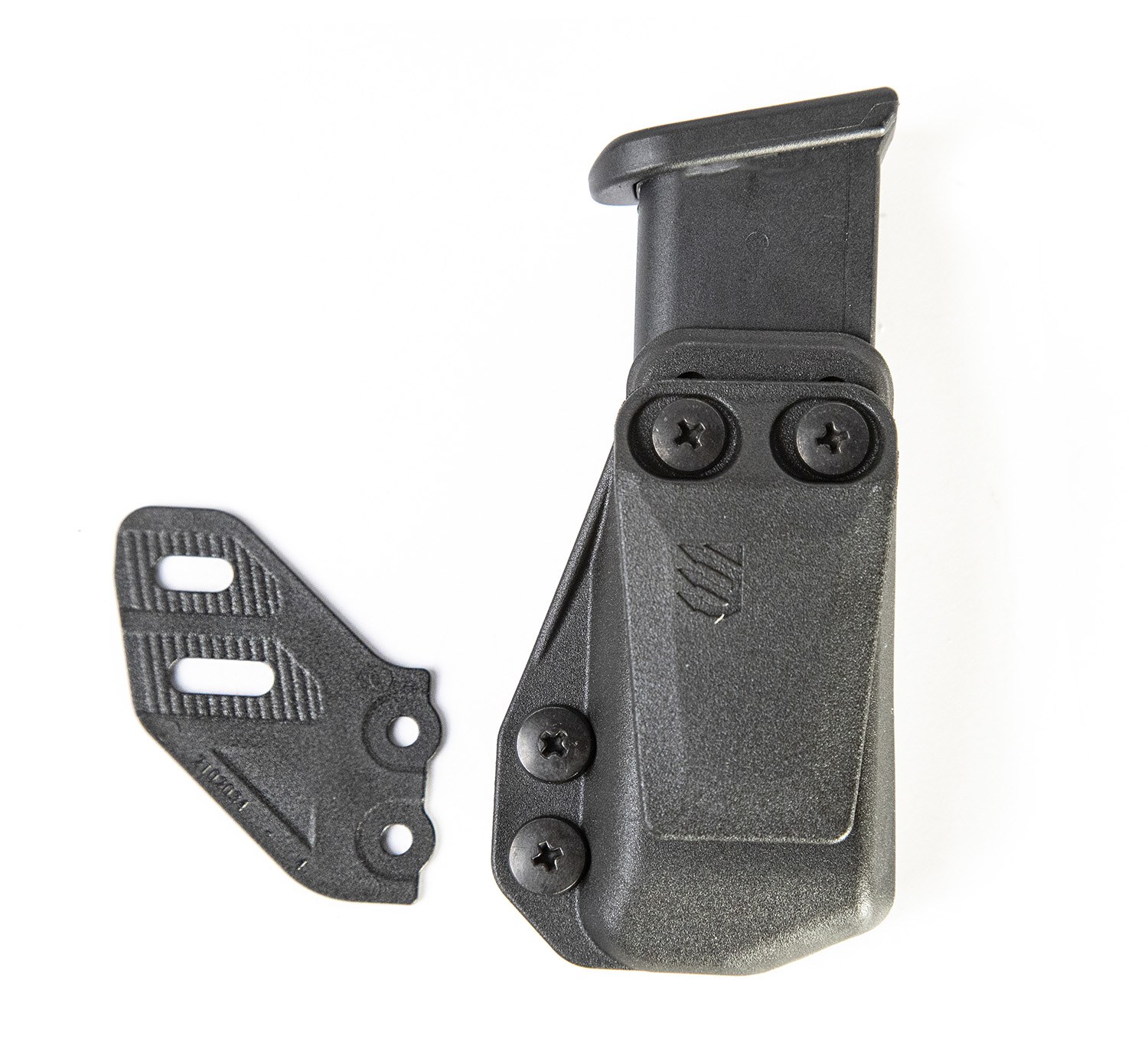 Blackhawk 416A03BK Stache Magazine Carrier IWB Single Stack Belt Clip Mount Fits Belts 1.50" Wide Black Polymer Ambidextrous