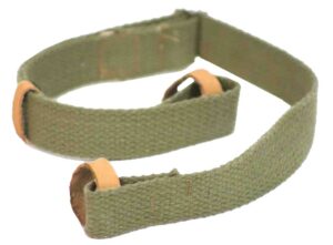 Crickett KSA803 Dog Collar Green Canvas with Leather Trim Adjustable