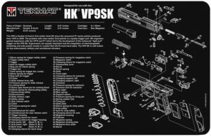 TekMat TEKR17HKVP9SK HK VP9SK Cleaning Mat Black/White Rubber 11"x17" HK VP9SK Parts Diagram