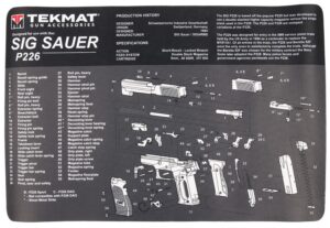 TekMat TEKR17SIGP226 Sig Sauer P226 Cleaning Mat Gray/White Rubber 11"x17" Sig P226 Parts Diagram