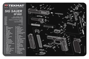 TekMat TEKR17SIGSP2022 Cleaning Mat Black/Gray Rubber 11"x17" Sig Sauer SP 2022 Parts Diagram