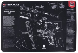 TekMat TEKR17SWMP S&W M&P Cleaning Mat Black/Gray Rubber 11"x17" S&W M&P Parts Diagram