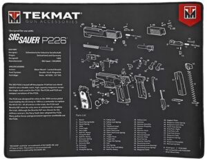 TekMat TEKR20SIGP226 Sig Sauer P226 Ultra 20 Cleaning Mat Black/White Rubber 15"x20" Sig Sauer P226 Parts Diagram