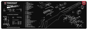 TekMat TEKR361022 Ruger 10/22 Cleaning Mat Black/White Rubber 12"x36" Ruger 10-22 Parts Diagram