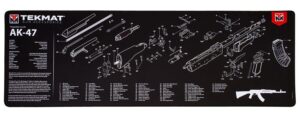 TekMat TEKR36AK47 AK-47 Cleaning Mat Black/White Rubber 12"x36" AK-47 Parts Diagram
