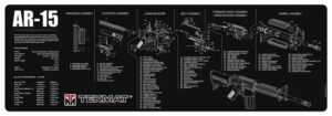 TekMat TEKR36AR15 AR-15 Cleaning Mat Black/White Rubber 12"x36" AR-15 Parts Diagram