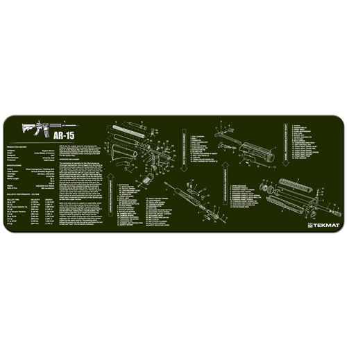 TekMat TEKR36AR15OD AR-15 Cleaning Mat OD Green Rubber 12"x36" AR-15 Parts Diagram - Image 2