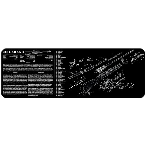 TekMat TEKR36M1GARANDBK M1 Garand Cleaning Mat Black/White Rubber 12"x36" M1 Garand Parts Diagram - Image 2