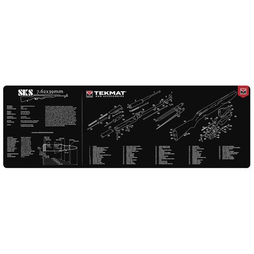 TekMat TEKR36SKS SKS Cleaning Mat Black/White Rubber 12"x36" SKS Parts Diagram - Image 2