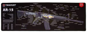 TekMat TEKR44AR15CA AR-15 Cleaning Mat Black/White Rubber 15"x44" AR-15 3D Cutaway Illustration