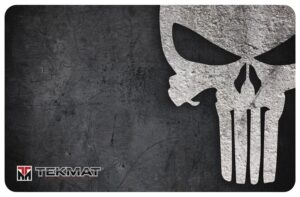 TekMat TEKR42PUNISHER Punisher Door Mat Black/Gray Rubber 42" Long Punisher Skull