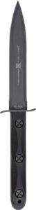Ka-Bar EK44 Ek Model 4 6.63" Fixed Double Edge Spear Point Plain Stonewashed 1095 Cro-Van Blade, Black Green Handle, Includes Sheath
