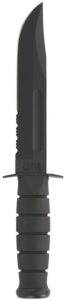 Ka-Bar 1212 Fighting/Utility 7" Fixed Clip Point Part Serrated Black 1095 Cro-Van Blade, Black Kraton G Handle, Includes Sheath
