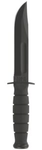 Ka-Bar 1256 Fighting/Utility 5.25" Fixed Clip Point Plain Black 1095 Cro-Van Blade, Black Kraton G Handle, Includes Sheath