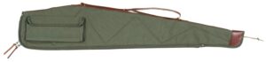 Bob Allen 14536 Canvas Rifle Case 40" Green Canvas with Quilted Flannel Lining Leather Sling & Self-Repairing Nylon Zipper