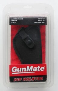 Uncle Mike's 21012 GunMate Hip Holster OWB Size 12 Black Tri-Laminate Belt Loop Fits Large Frame Pistol Fits 4-5" Barrel Right Hand