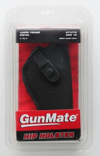 Uncle Mike's 21012 GunMate Hip Holster OWB Size 12 Black Tri-Laminate Belt Loop Fits Large Frame Pistol Fits 4-5" Barrel Right Hand