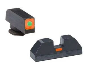 Green Tritium Outline Orange Square (non Tritium) REAR for Glock Gen 1-4