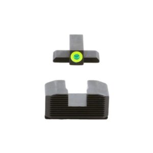 Green Tritium LumiGreen Outline FRONT Black Serrated REAR Hellcat Standard