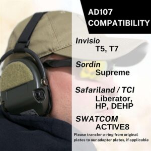 Sightlines Gel Ear Pad Adapter Plates Sightlines Adapter Plates for Peltor Comtac & Similar Black