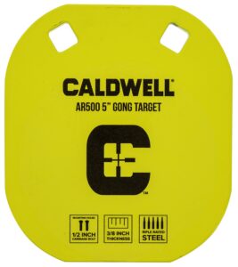 Smith & Wesson Caldwell 1116700 Gong 5" Yellow AR500 Steel 0.38" Thick Hanging