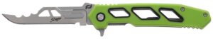 Schrade 1197645 Isolate Enrage 7 2.60" Folding Scalpel Plain Satin 420A Steel Blade, 4.25" Green Non-Slip Carbon Fiber Handle, Includes Blade Removal