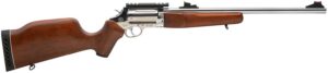 Rossi SCJ4510SS Circuit Judge 45 Colt (LC) Caliber or 410 Gauge with 5-Round Capacity, 18.50" Barrel, Polished Stainless Metal Finish & Hardwood