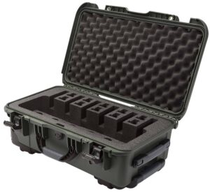 Nanuk 9356UP6 935 6 Up Pistol Case Olive Polymer with Closed-Cell Foam Padding 22" L X 14" W X 9" H Interior Dimensions