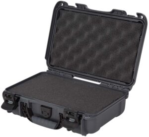 Nanuk 9091007 909 Waterproof & Airline Approved Graphite Resin with Cubed Foam 11.44" L X 7" W X 3.68" H Interior Dimensions